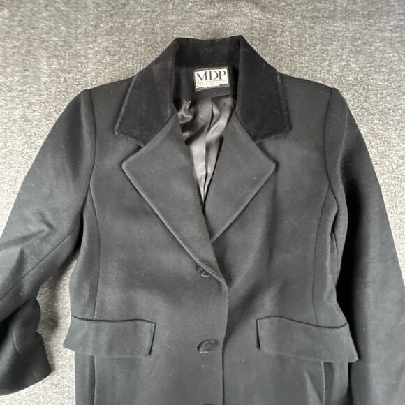 Mario De Pinto MDP Wool Coat Womens Sz M Black Ankle Length Vintage Made In USA - Picture 5 of 9